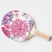 Raquette De Ping Pong Motif avec les asters et le dahlia roses (Côté)