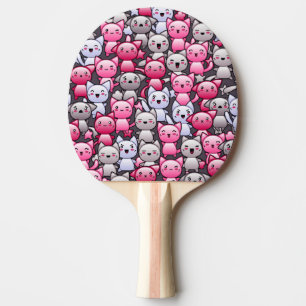 Raquette De Ping Pong motif avec les chats mignons 2 de griffonnage de