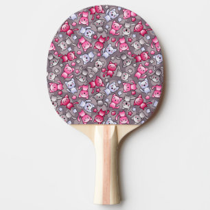 Raquette De Ping Pong motif avec les chats mignons de griffonnage de