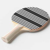 Raquette De Ping Pong Motif blanc et charbon de bois à cinq bandes (Devant Angle)