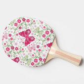 Raquette De Ping Pong Motif blanc floral (Côté)