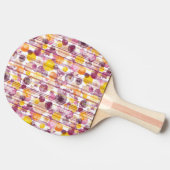 Raquette De Ping Pong Motif blanc rayé tacheté (Côté)
