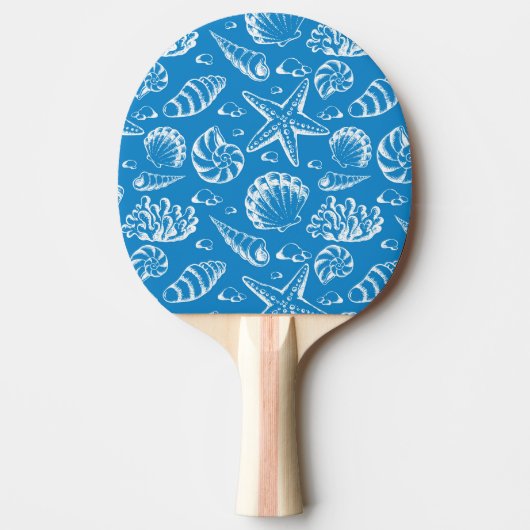 Raquette De Ping Pong Motif bleu de plage (Devant)
