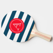 Raquette De Ping Pong Motif bleu et blanc (Côté)