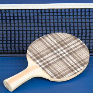Raquette De Ping Pong Motif carreaux ton terre neutre Tartan