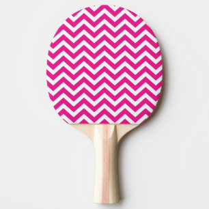 Raquette De Ping Pong Motif chaud rose et blanc Chevron