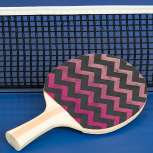 Raquette De Ping Pong Motif chevron gris foncé ombré rose magenta rouge