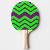 Raquette De Ping Pong Motif chevron zigzag vert violet (Devant)