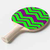 Raquette De Ping Pong Motif chevron zigzag vert violet (Devant Angle)