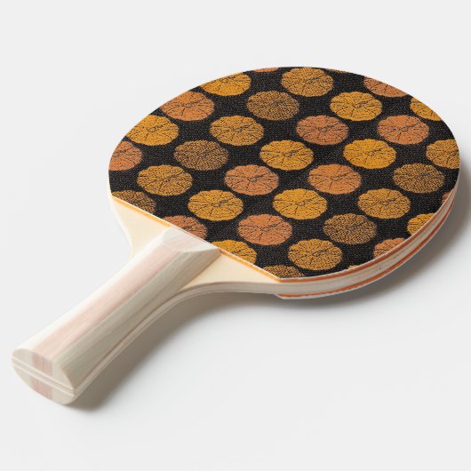 Raquette De Ping Pong Motif citrouille Orange (Devant Angle)