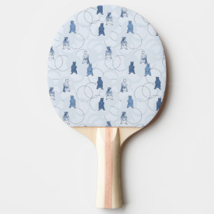 Raquette De Ping Pong motif comportant un ours gris