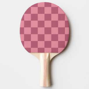 Raquette De Ping Pong Motif damier rose minimaliste