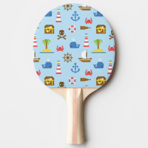 Raquette De Ping Pong Motif d'art de mer de pixel