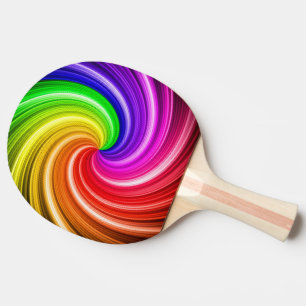 Raquette De Ping Pong Motif d'art en spirale coloré Tie Dye Tourbillon d
