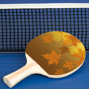 Raquette De Ping Pong Motif d'automne avec feuilles d'érable en chute et
