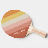 Raquette De Ping Pong Motif de bande rétro Coral rose vintage vibe (Côté)