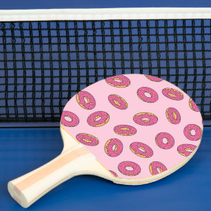 Raquette De Ping Pong Motif de beigne rose