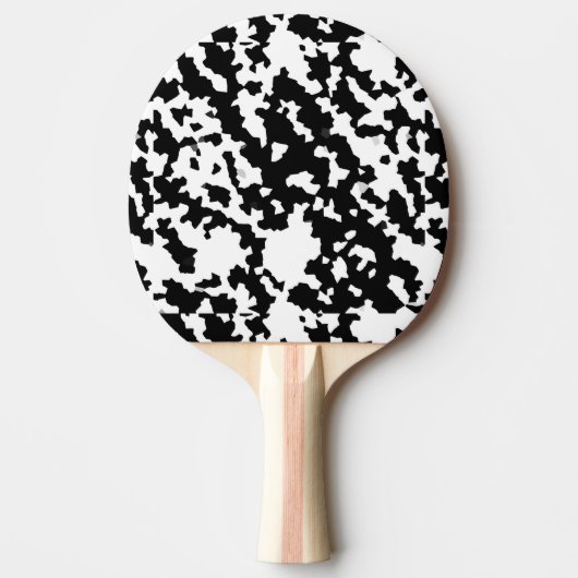 Raquette De Ping Pong Motif de camouflage Abstrait noir et blanc (Devant)