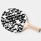 Raquette De Ping Pong Motif de camouflage Abstrait noir et blanc (Côté)
