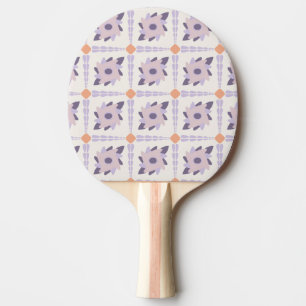 Raquette De Ping Pong Motif de carreau décoratif pastel violet