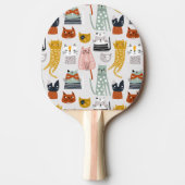 Raquette De Ping Pong Motif de chat à main mignon Doodle (Devant)