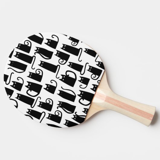 Raquette De Ping Pong Motif de chat noir (Côté)