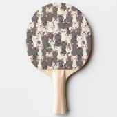 Raquette De Ping Pong Motif de chats blancs et gris (Dos)