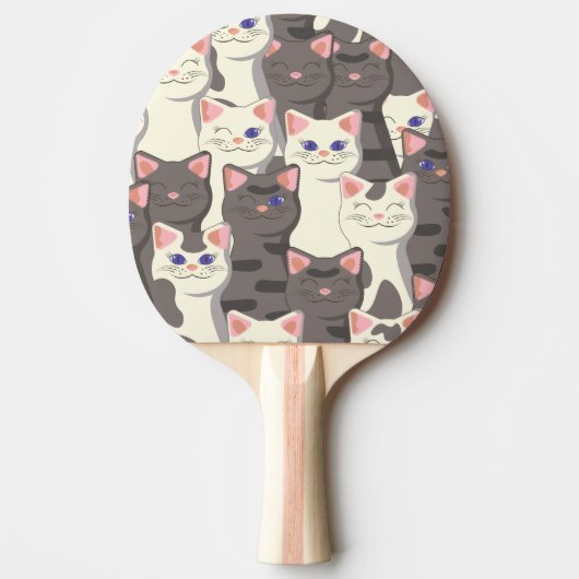 Raquette De Ping Pong Motif de chats blancs et gris (Devant)