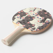 Raquette De Ping Pong Motif de chats blancs et gris (Devant Angle)