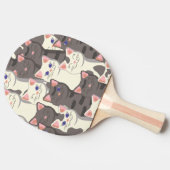 Raquette De Ping Pong Motif de chats blancs et gris (Côté)
