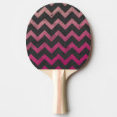 Raquette De Ping Pong Motif de chevron gris foncé rose magenta (Devant)