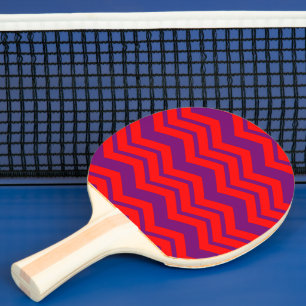 Raquette De Ping Pong Motif de conception Chevron rouge et violet 