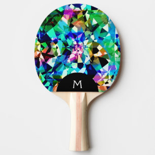 Raquette De Ping Pong Motif de coupe de diamants de gros plan coloré