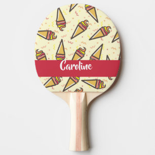 Raquette De Ping Pong Motif de crème glacée personnalisé