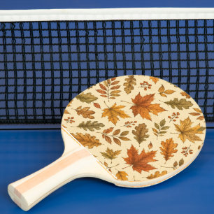 Raquette De Ping Pong Motif de feuilles d'automne Feuillage d'automne