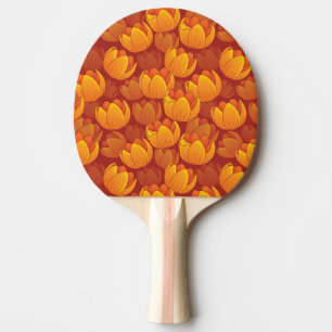 Raquette De Ping Pong Motif de fleur d'or