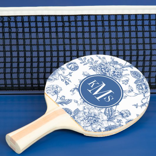 Raquette De Ping Pong Motif de fleurs bleues (Insitu)