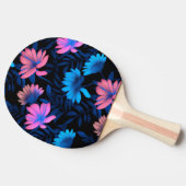 Raquette De Ping Pong Motif de fleurs de néon brillantes (Côté)
