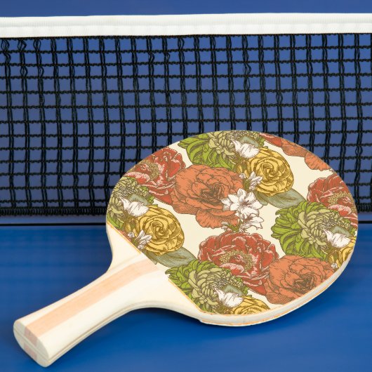 Raquette De Ping Pong Motif de fleurs du jardin (Insitu)
