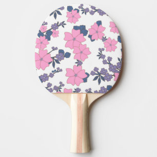Raquette De Ping Pong Motif DE FLEURS ROSE ET PURPLE