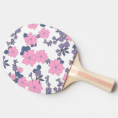 Raquette De Ping Pong Motif DE FLEURS ROSE ET PURPLE (Côté)