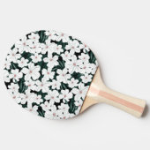 Raquette De Ping Pong Motif de fleurs tropical blanc (Côté)