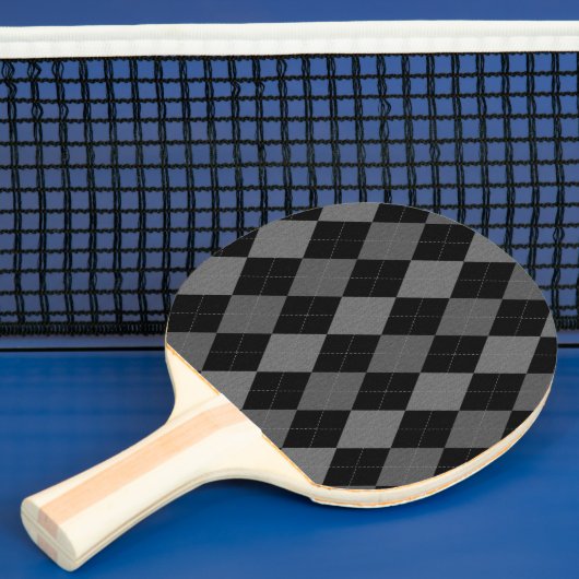 Raquette De Ping Pong Motif de Jacquard gris noir et charbon de bois (Insitu)