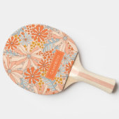 Raquette De Ping Pong Motif de jardin à fleurs rétro (Côté)