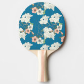 Raquette De Ping Pong Motif de jardin floral blanc (Devant)
