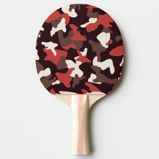 Raquette De Ping Pong motif de l'armée de camouflage rouge (Devant)