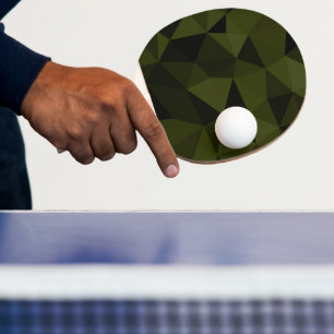 Raquette De Ping Pong Motif de maille géométrique noir vert foncé de l'a