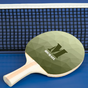 Raquette De Ping Pong Motif de maille géométrique vert clair de l'armée