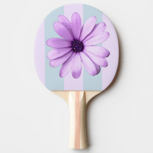 Raquette De Ping Pong Motif de marguerite bleue et violette