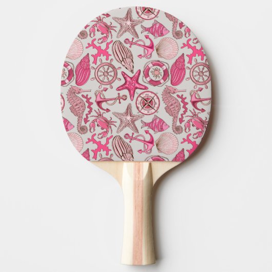 Raquette De Ping Pong Motif de mer rose (Devant)